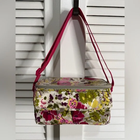 Vera Bradley Floral Cosmetic Bag in Pink and Green - Picture 1 of 5